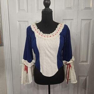 Vintage Costume Top Renaissance Victorian Prairie Cottagecore Velvet Corset Garb